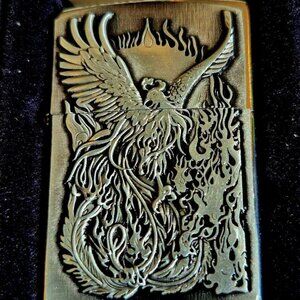 Cool Flaming Eagle 3D Emblem Zippo Lighter